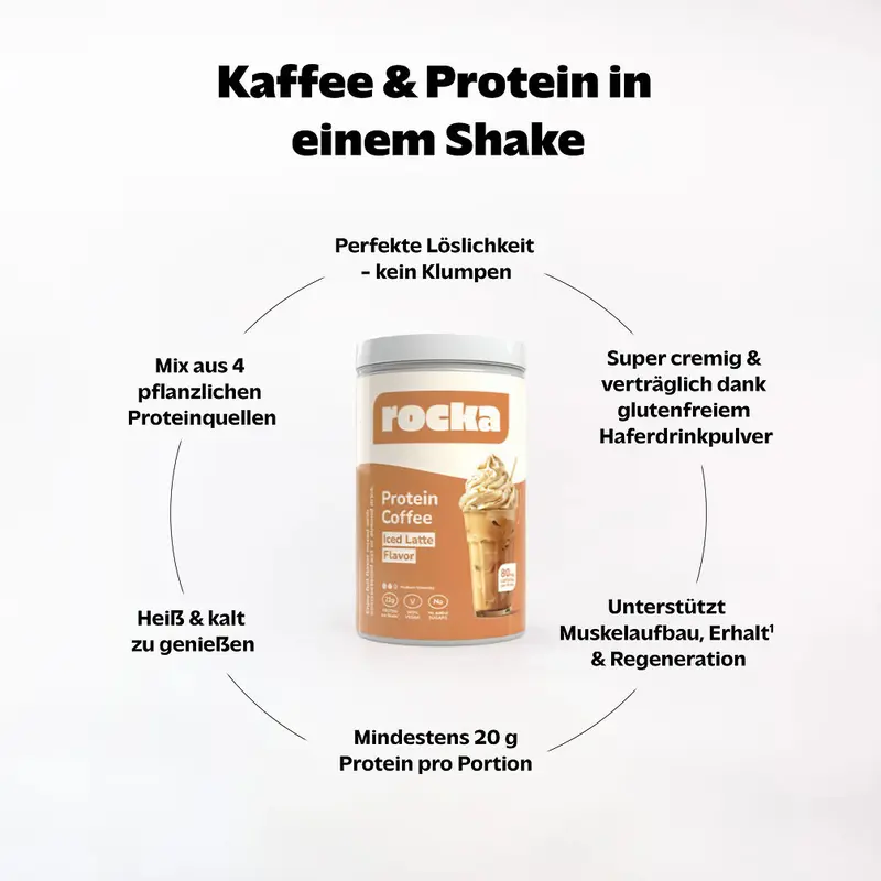 Rocka Iced Protein Coffee - Cremiger Kaffee mit 20g Protein & 80mg Koffein pro Portion - Glutenfrei & Ohne Zuckerzusatz - Bild 3
