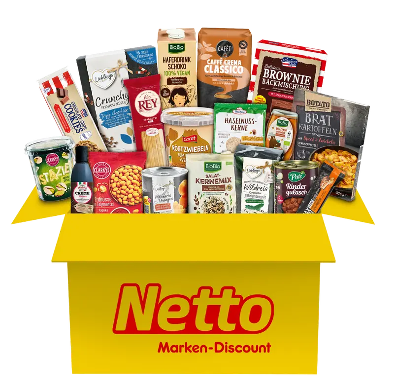 Netto XXL-Probierbox für nur 24,90 50% sparen - Mix aus 20 Artikeln aus dem Netto-Eigenmarkensortiment Marken-Discount